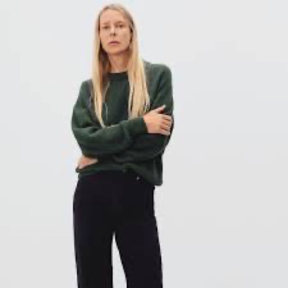 Everlane Oversized Alpaca Crew Sweater in Spruce Green. Size small.
